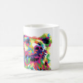 グリズリーベアカラフルポップ・アートのアート コーヒーマグカップ (正面右)