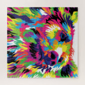 グリズリーベアカラフルポップ・アートのアート ジグソーパズル (横)