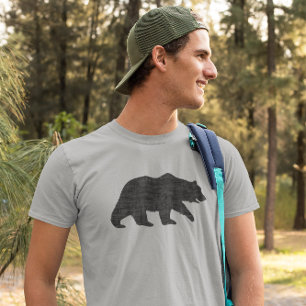 グリズリーベアシルエット 野生動物 野生生物 Tシャツ
