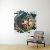 グリズリーベアポートレート動物絵を描の野生動物アート タペストリー (インサイチュ(横))