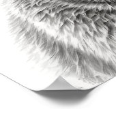 グリズリーベアポートレート白黒 ポスター (角)