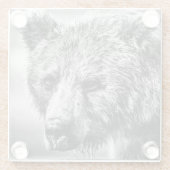 グリズリーベアポートレート ガラスコースター (裏面)