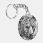 グリズリーベアポートレート キーホルダー (正面左)