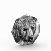 グリズリーベアポートレート フォトブロック (左)