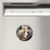 グリズリーベアポートレート マグネット (インサイチュ (食洗機))