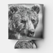 グリズリーベアポートレート 缶クーラー (正面)