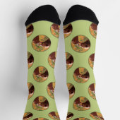 グリズリーベアマザーとカブ絵を描の野生生物アート ソックス (上部)