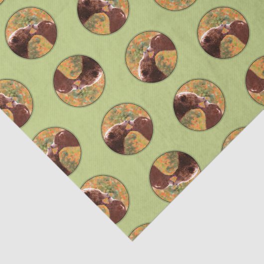 グリズリーベアマザーとカブ絵を描の野生生物アート 薄葉紙 (詳細)