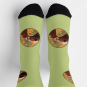 グリズリーベアママとカブ絵画の野生生物アート ソックス (上部)