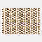 グリズリーベアママとカブ絵画の野生生物アート ラッピングペーパーシート (正面2)