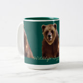 グリズリーベアワイルドライフサポーターのアートマグ ツートーンマグカップ (正面左)