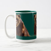 グリズリーベアワイルドライフサポーターのアートマグ ツートーンマグカップ (左)