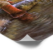 グリズリーベアーアタックフロントメンズワイルド自然 ポスター (角)