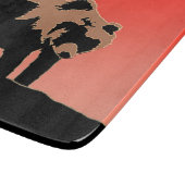 グリズリーベアーアットサンセット – オリジナルワイルドライフアート カッティングボード (角)