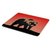 グリズリーベアーアットサンセット – オリジナルワイルドライフアート カッティングボード (角)