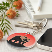 グリズリーベアーアットサンセット – オリジナルワイルドライフアート キーホルダー (正面右)