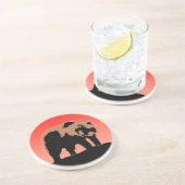 グリズリーベアーアットサンセット – オリジナルワイルドライフアート コースター (側面)