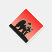 グリズリーベアーアットサンセット – オリジナルワイルドライフアート スタンダードカクテルナプキン (角)