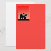 グリズリーベアーアットサンセット – オリジナルワイルドライフアート 便箋 (正面/裏面)