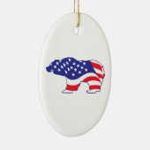 グリズリーベアーアメリカ国旗 セラミックオーナメント (右)