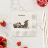 グリズリーベアーカブ付きカクテルナプキン 縁ありカクテルナプキン (インサイチュ)