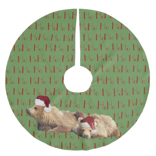 グリズリーベアーカブ付きツリースカート ブラッシュドポリエステルツリースカート (正面)