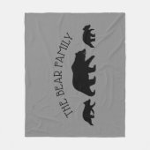 グリズリーベアーキュブシルエットカスタム文字 フリースブランケット (正面)