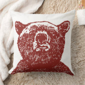 グリズリーベアークリスマスレッドヴィンテージ装飾用クッション クッション (ブランケット)
