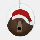 グリズリーベアーサンタオーナメント セラミックオーナメント (左)