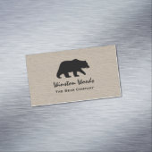 グリズリーベアーシルエットシンプルワイルドライフグラフィック マグネット名刺 (インサイチュ)