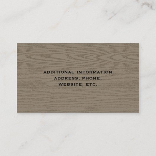 グリズリーベアーシルエットフェイクオンウッド |野生生物 名刺 (裏面)