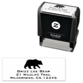 グリズリーベアーシルエットワイルドライフ差出人住所 セルフインキングスタンプ (インサイチュ)