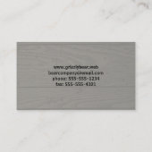 グリズリーベアーシルエット素朴風化木フェイク材 名刺 (裏面)