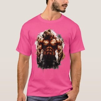 グリズリーベアージム衣服ボディビルトレーニングモチベーション Tシャツ
