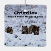 グリズリーベアーズインスノーグランドテトン国立公園 セラミックオーナメント (裏面)