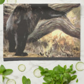 グリズリーベアーズCEスワン、ヴィンテージ森林動物 キッチンタオル (折り畳み)