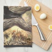 グリズリーベアーズCEスワン、ヴィンテージ森林動物 キッチンタオル (四つ折り)