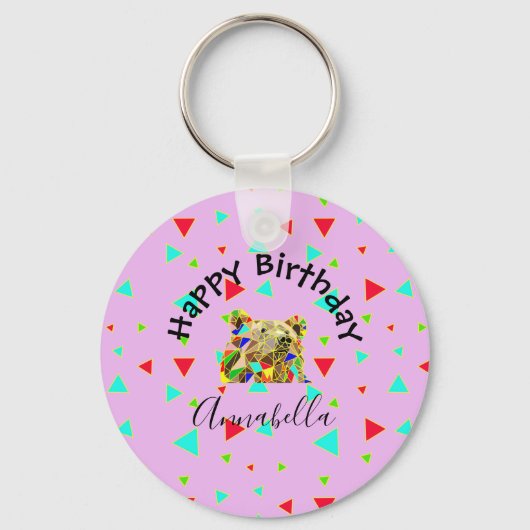 グリズリーベアーピンク キーホルダー (正面)