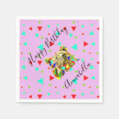 グリズリーベアーピンク スタンダードカクテルナプキン (正面)