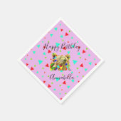 グリズリーベアーピンク スタンダードカクテルナプキン (角)