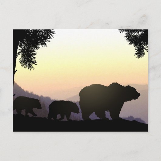 グリズリーベアーファミリー ポストカード (正面)