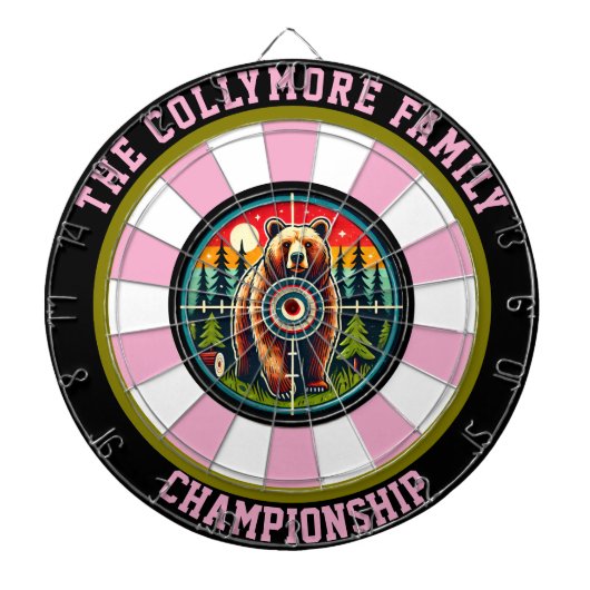 グリズリーベアーフォレストクロスヘアーズデザイン ダーツボード (正面)