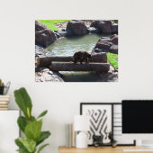 グリズリーベアーポスター ポスター (ホームオフィス)