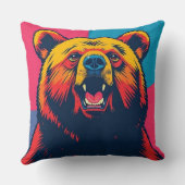 グリズリーベアーポップ・アートのト クッション (裏面)
