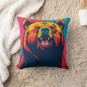 グリズリーベアーポップ・アートのト クッション (ブランケット)