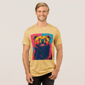 グリズリーベアーポップ・アートのト トライブレンドTシャツ (正面全面)