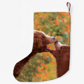 グリズリーベアーママとカブ絵画ズ – ワイルドライフアート スモールクリスマスストッキング (裏面)