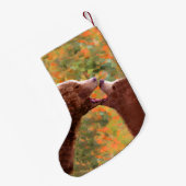 グリズリーベアーママとカブ絵画ズ – ワイルドライフアート スモールクリスマスストッキング (裏面 (吊り時))