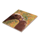 グリズリーベアーママとカブ絵画ズ – ワイルドライフアート タイル (側面)