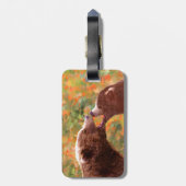 グリズリーベアーママとカブ絵画ズ – ワイルドライフアート ラゲッジタグ (裏面縦)